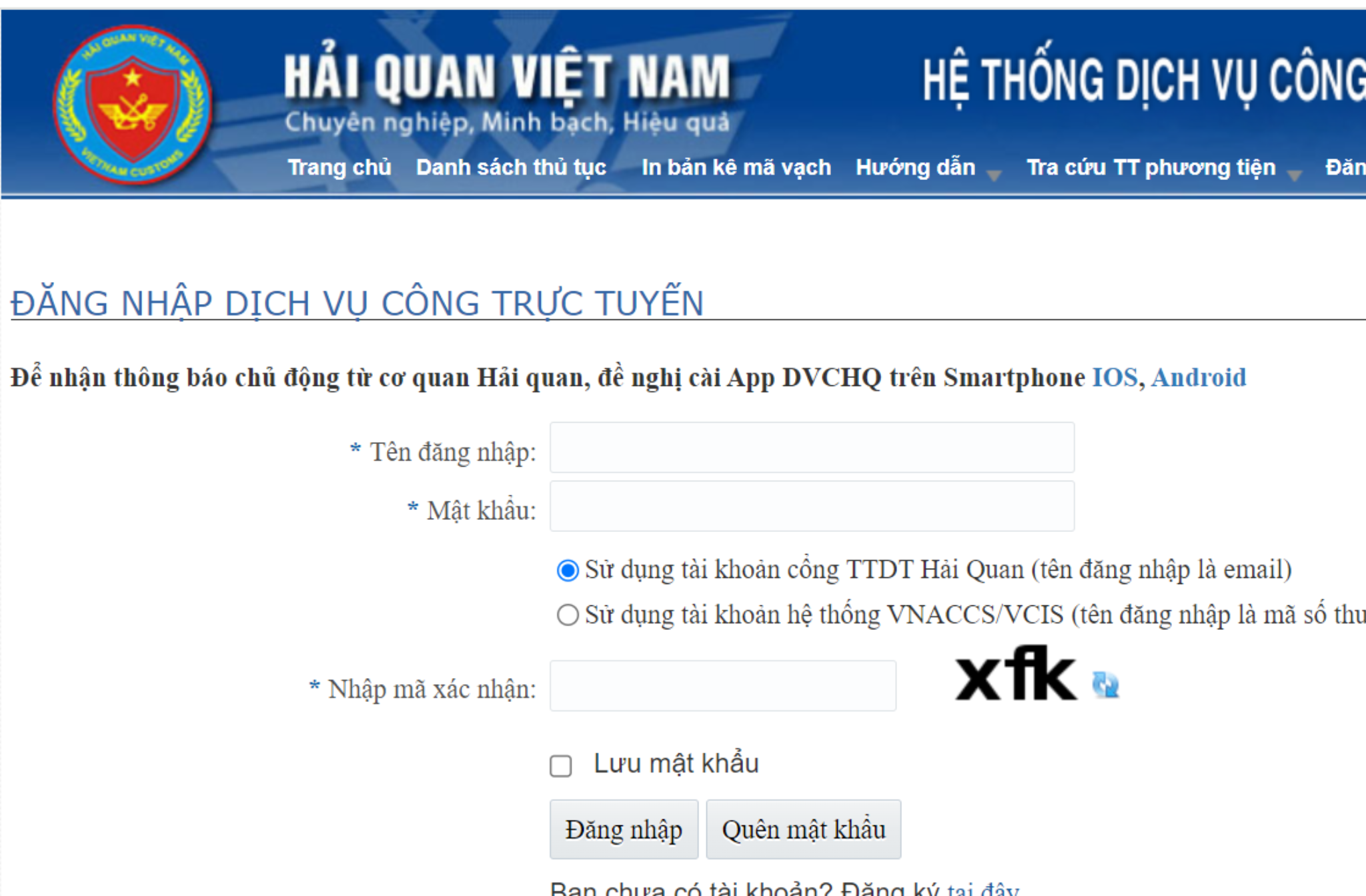 Hệ thống VNACCS